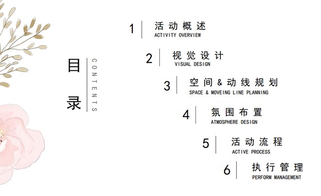 活动策划案PPT目录部分